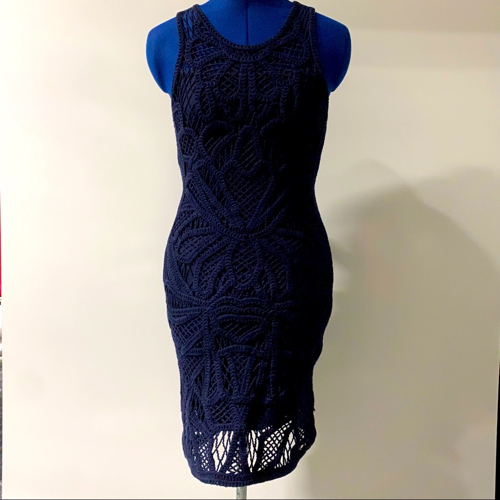Gianni Bini women’s blue crochet midi dress size S